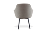 Keebu Four-Leg Chair in beige on a clean white background, featuring a moulded-foam seat and backrest with fabric upholstery and four black-painted steel legs. This modern dining and office side chair offers durable construction, comfortable seating and contemporary style ideal for commercial and residential interiors.