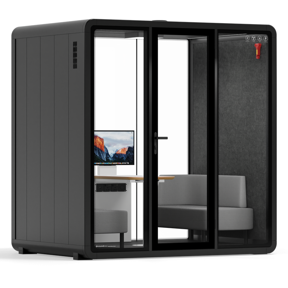 Quell+ - 4 Person Meeting BoothBlack / Dark Grey / Delux