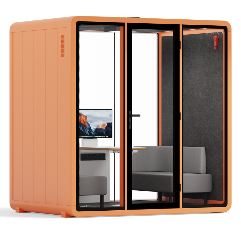 Quell+ - 4 Person Meeting BoothOrange / Dark Grey / Delux