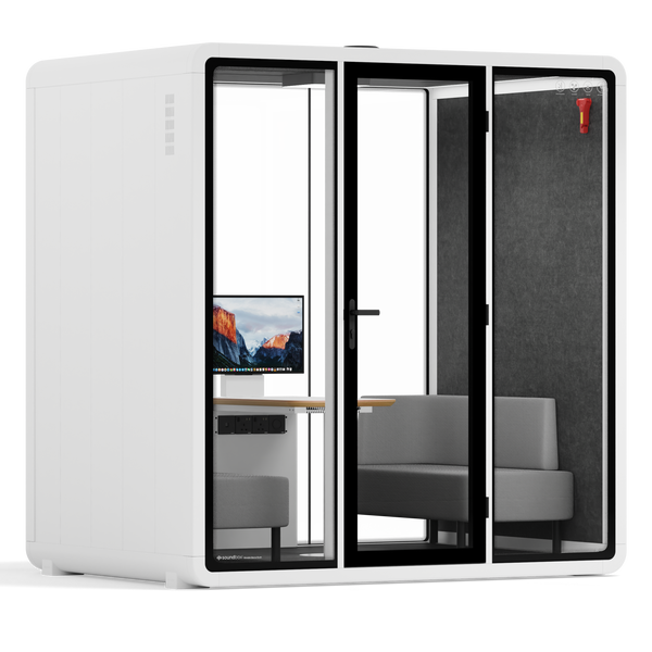 Quell+ - 4 Person Meeting BoothWhite / Dark Grey / Delux