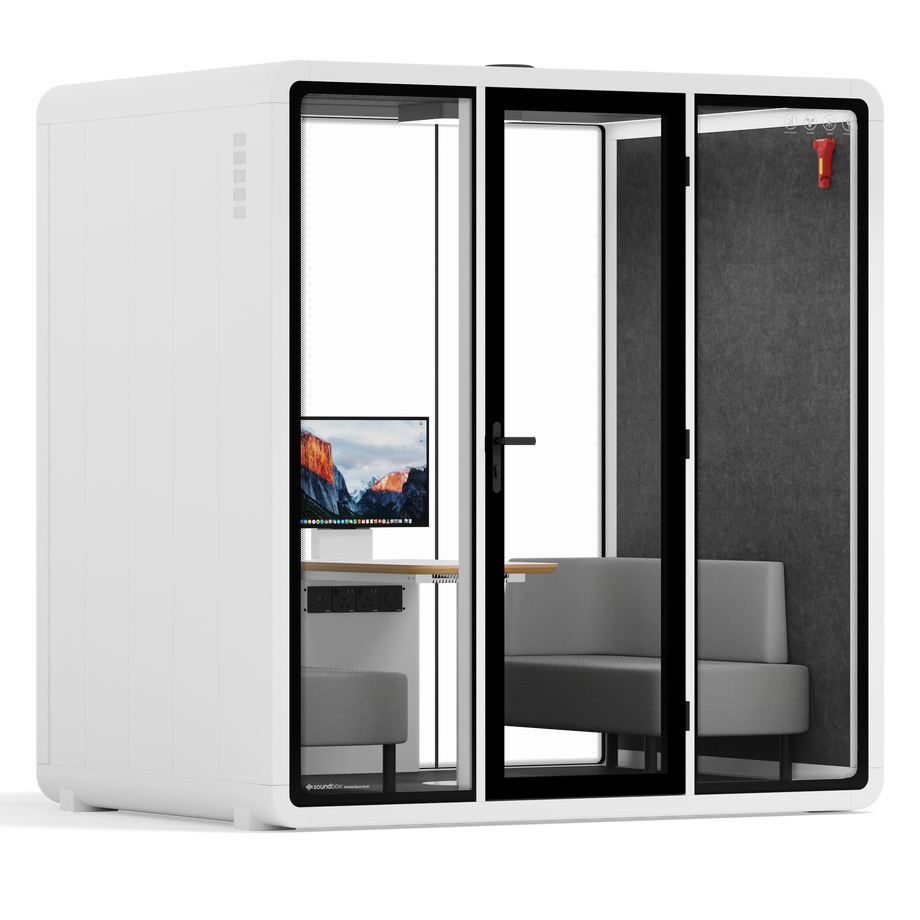 Quell+ - 4 Person Meeting BoothWhite / Dark Grey / Delux
