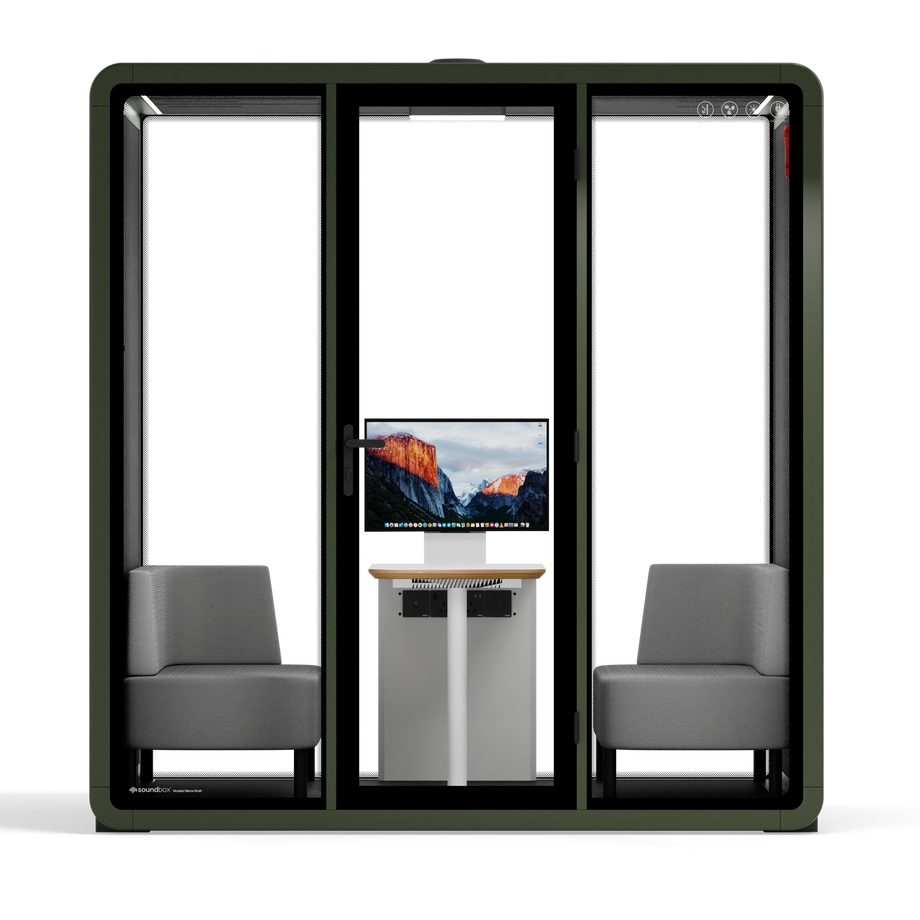 Quell+ - 4 Person Meeting BoothDark Green / Dark Grey / Delux