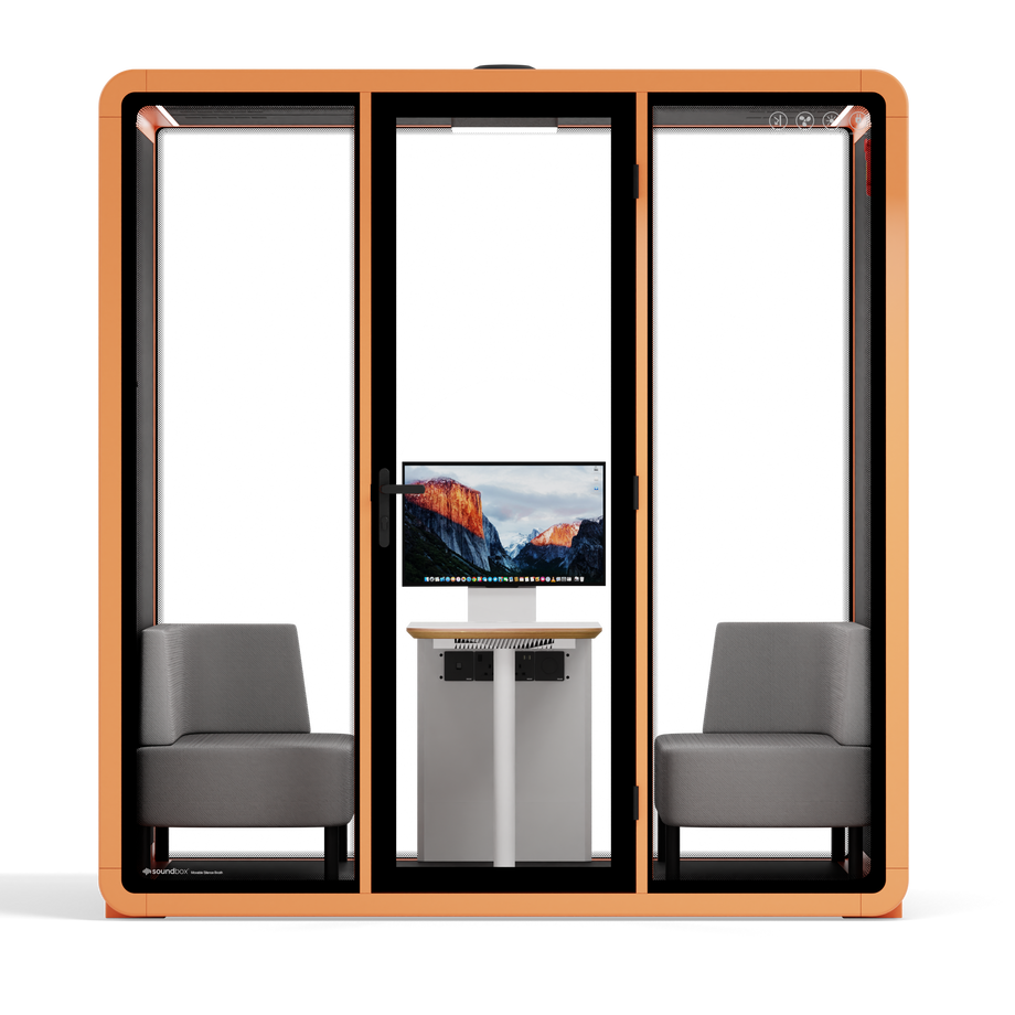 Quell+ - 4 Person Meeting BoothOrange / Dark Grey / Delux