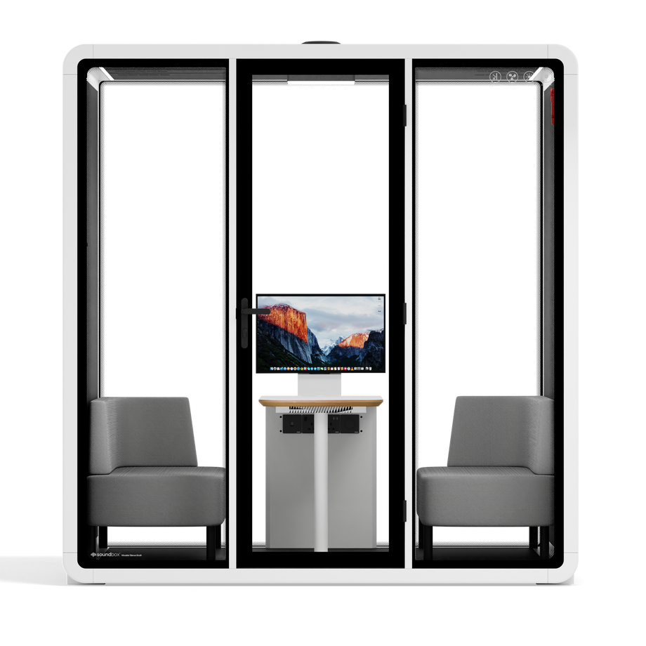 Quell+ - 4 Person Meeting BoothWhite / Dark Grey / Delux