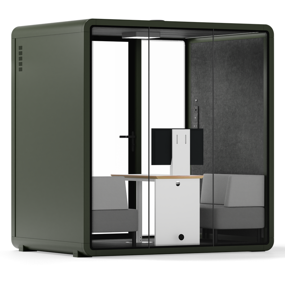 Quell+ - 4 Person Meeting BoothDark Green / Dark Grey / Delux