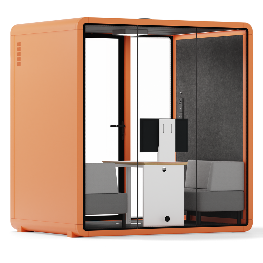 Quell+ - 4 Person Meeting BoothOrange / Dark Grey / Delux