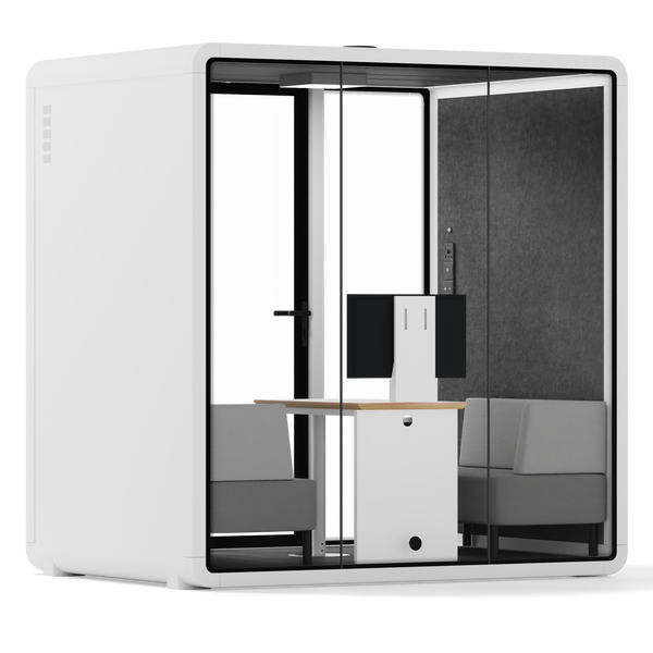 Quell+ - 4 Person Meeting BoothWhite / Dark Grey / Delux