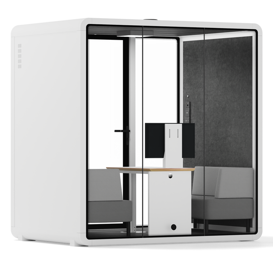 Quell+ - 4 Person Meeting BoothWhite / Dark Grey / Delux