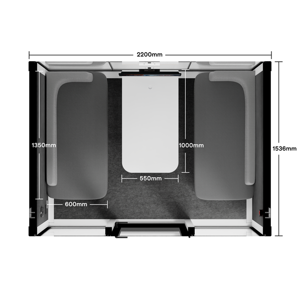 Quell+ - 4 Person Meeting BoothWhite / Dark Grey / Delux