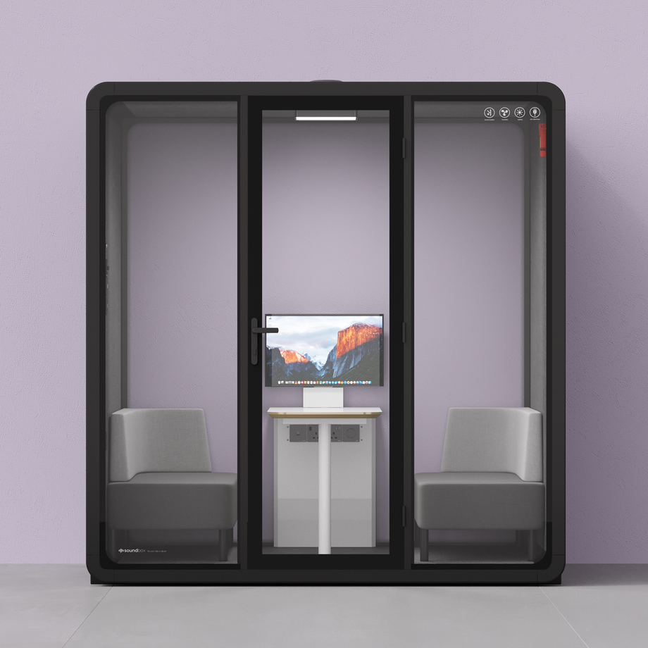 Quell+ - 4 Person Meeting BoothBlack / Dark Grey / Delux