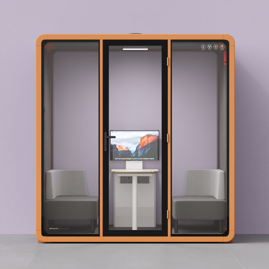 Quell+ - 4 Person Meeting BoothOrange / Dark Grey / Delux