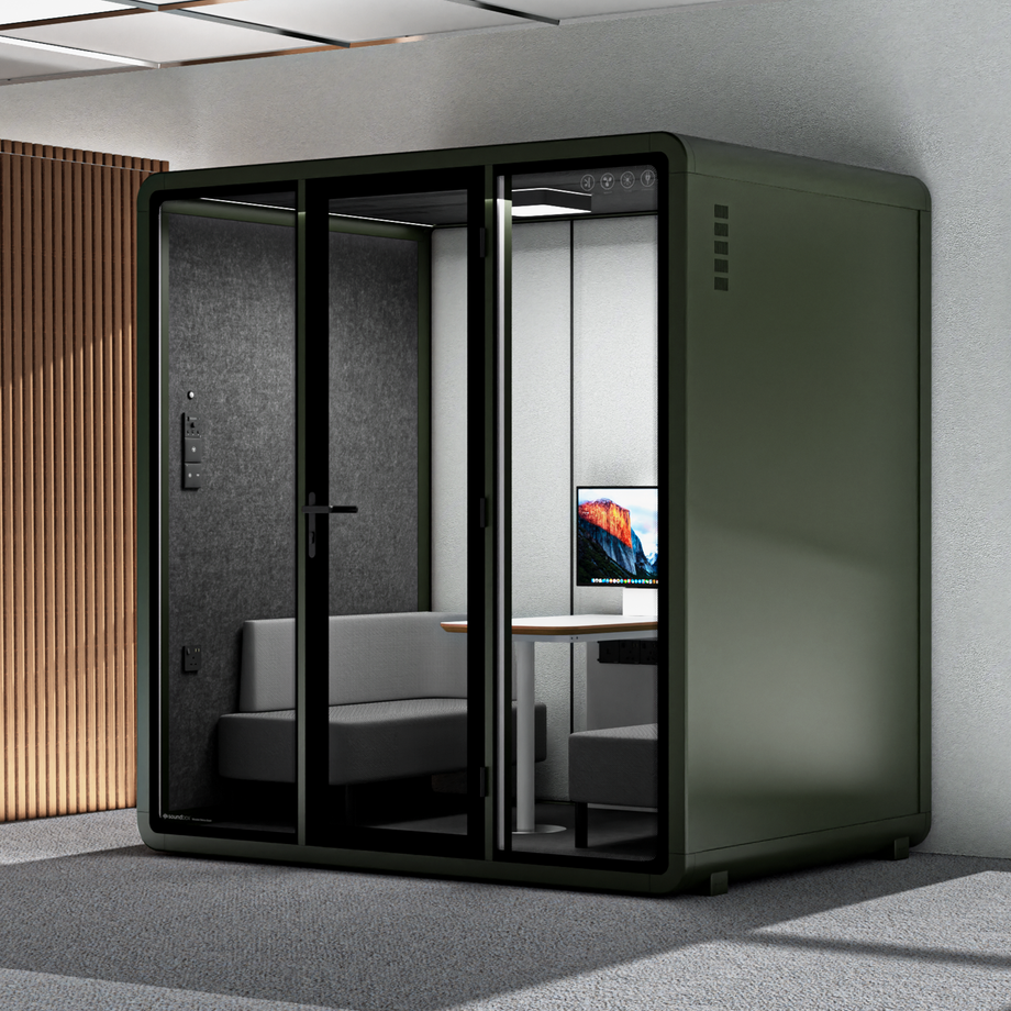 Quell+ - 4 Person Meeting BoothDark Green / Dark Grey / Delux