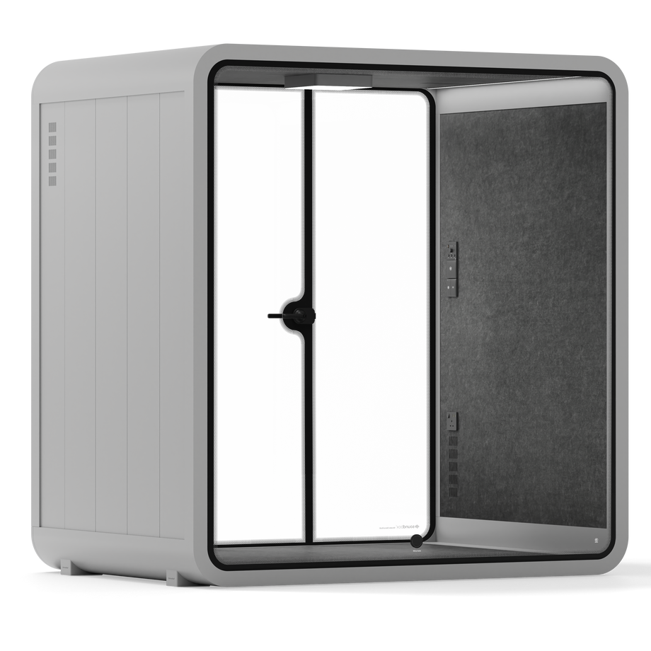 Quell - 4 Person Meeting BoothLight Grey / Dark Grey / No Furniture