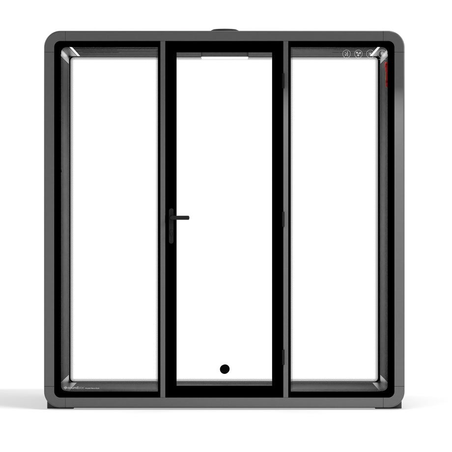 Quell+ - 4 Person Meeting BoothWooden / Dark Grey / No Furniture