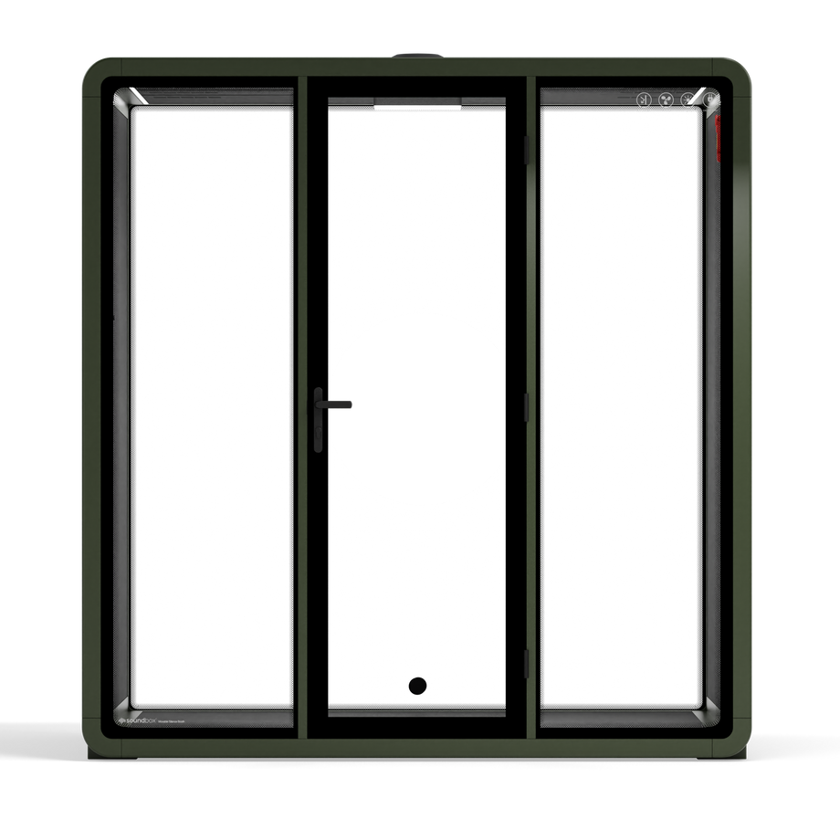 Quell+ - 4 Person Meeting BoothDark Green / Dark Grey / No Furniture
