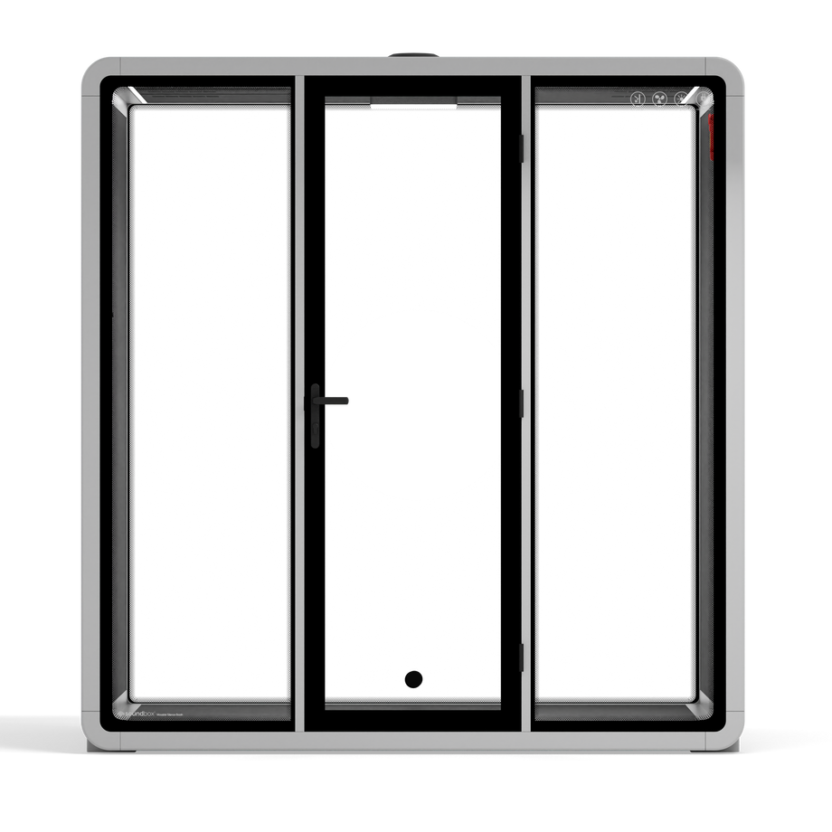 Quell+ - 4 Person Meeting BoothLight Grey / Dark Grey / No Furniture
