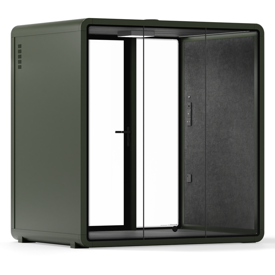 Quell+ - 4 Person Meeting BoothDark Green / Dark Grey / No Furniture