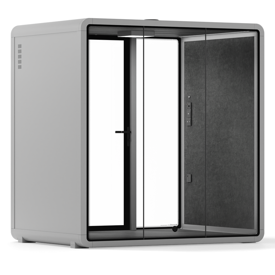 Quell+ - 4 Person Meeting BoothLight Grey / Dark Grey / No Furniture
