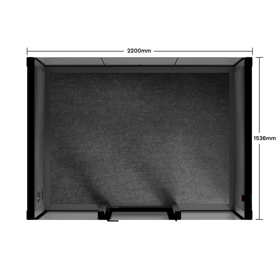 Quell+ - 4 Person Meeting BoothWooden / Dark Grey / No Furniture