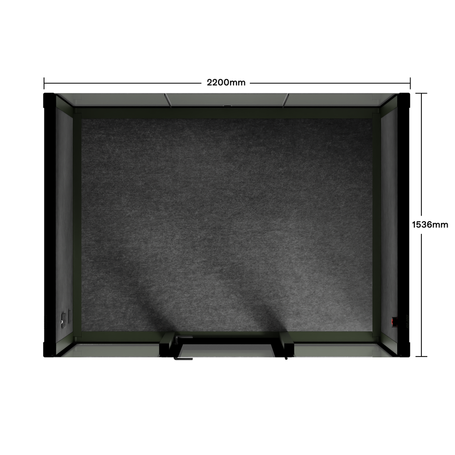 Quell+ - 4 Person Meeting BoothDark Green / Dark Grey / No Furniture