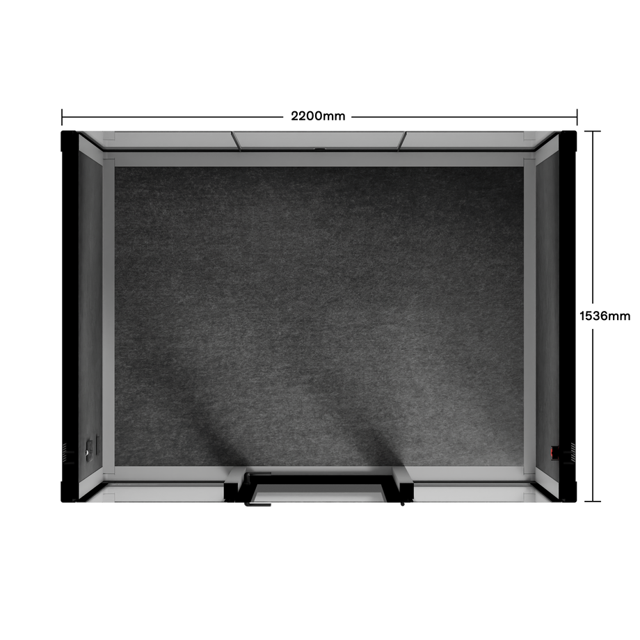 Quell+ - 4 Person Meeting BoothLight Grey / Dark Grey / No Furniture