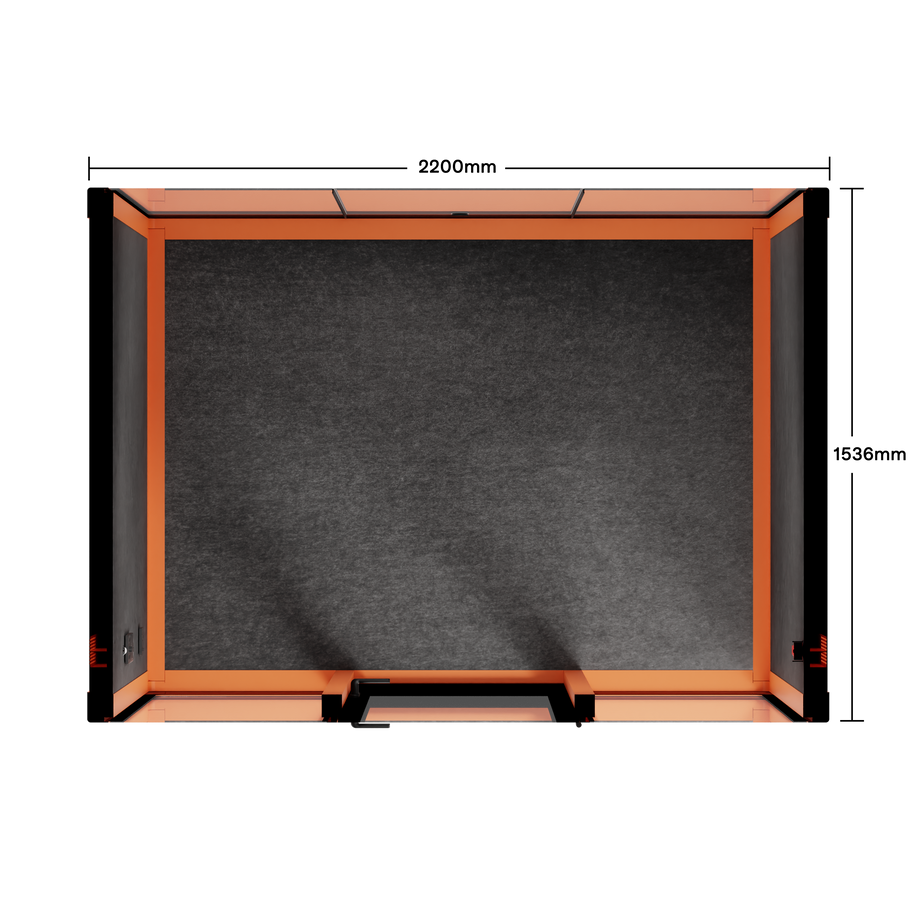 Quell+ - 4 Person Meeting BoothOrange / Dark Grey / No Furniture