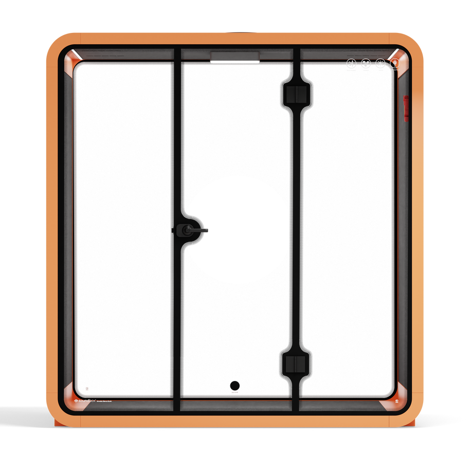 Quell - 4 Person Meeting BoothOrange / Dark Grey / No Furniture