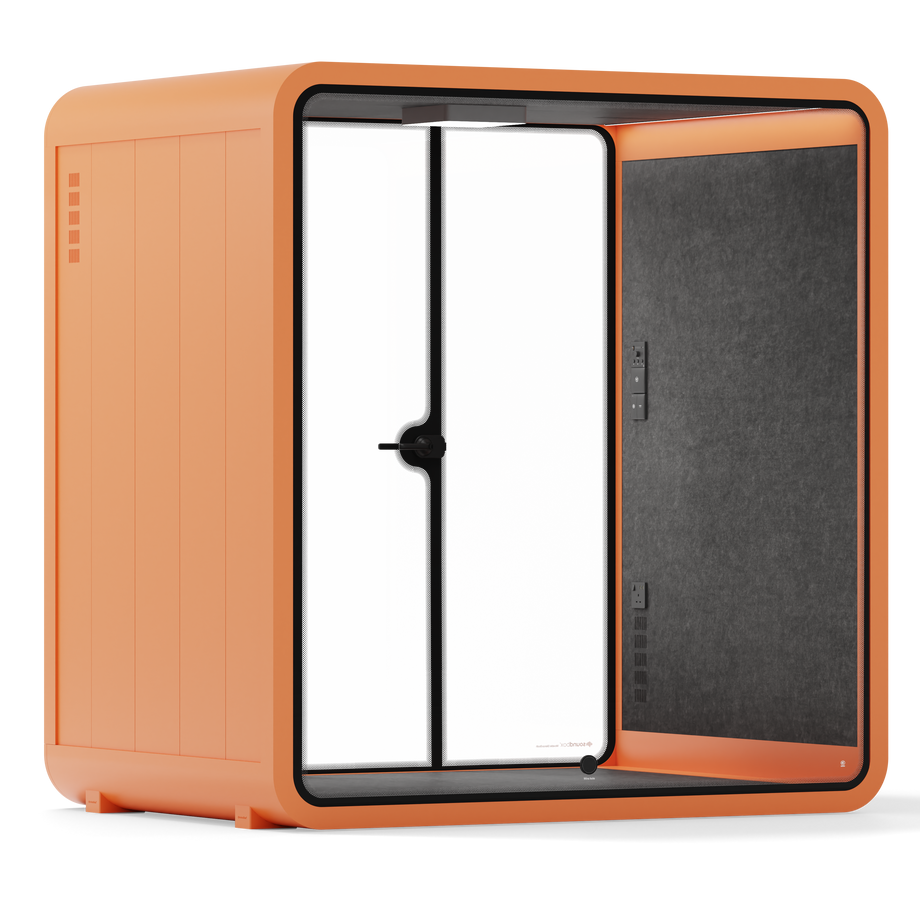Quell - 4 Person Meeting BoothOrange / Dark Grey / No Furniture