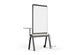 The LinForm Mobile Workstation Board shown on a white background. This modern mobile board features a large aluminium extrusion frame with cast alloy connectors and sleek 30x70mm legs for stability and style. It includes smooth PU wheels for quiet movement, a Gabriel fabric-upholstered cushion for comfort and a built-in multifunctional socket for seamless connectivity, creating a refined and adaptable solution for collaborative workspaces.