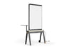 The LinForm Mobile Workstation Board shown on a white background. This modern mobile board features a large aluminium extrusion frame with cast alloy connectors and sleek 30x70mm legs for stability and style. It includes smooth PU wheels for quiet movement, a Gabriel fabric-upholstered cushion for comfort and a built-in multifunctional socket for seamless connectivity, creating a refined and adaptable solution for collaborative workspaces.