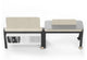 LinForm Office Divider Screen shown on a white background. This mobile divider features a powder-coated MDF surface with an aluminium frame and premium Gabriel fabric upholstery that adds warmth and acoustic softness. It includes smooth PU wheels and a built-in multifunctional socket, offering a flexible and elegant solution for modern workspaces.