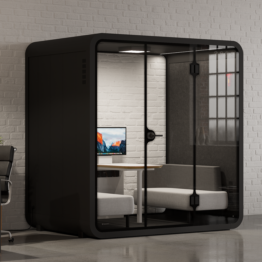 Quell - 4 Person Meeting BoothCharcoal / Dark Grey / Delux
