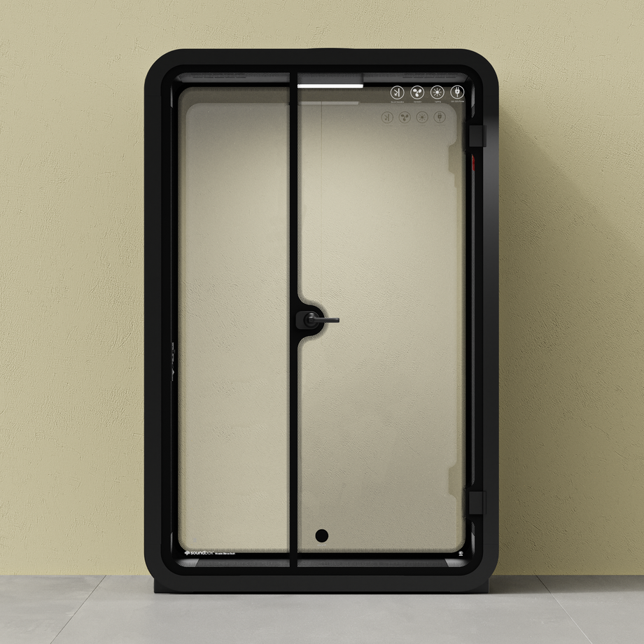 Office Phone Booth Quell - 2 PersonWooden / Dark Gray / No Furniture