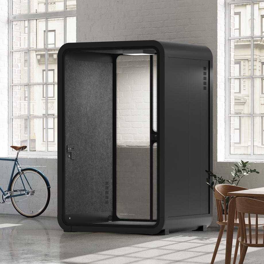 Office Phone Booth Quell - 2 PersonCharcoal / Dark Gray / No Furniture