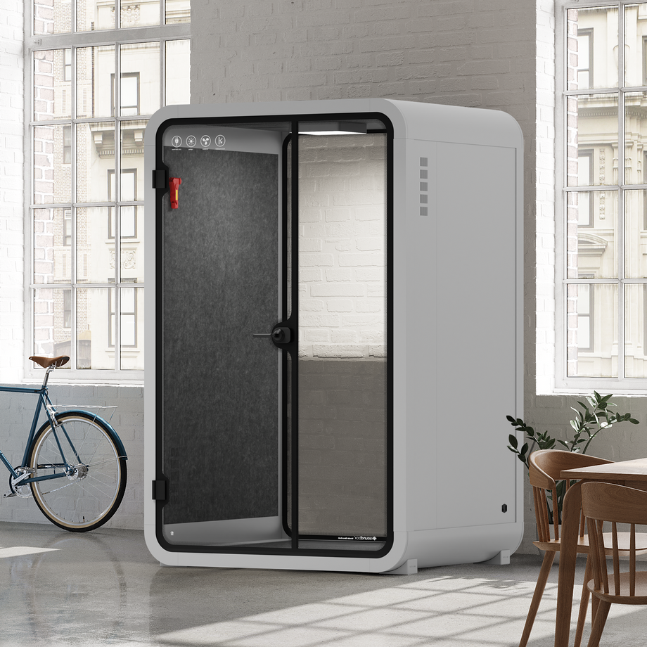 Office Phone Booth Quell - 2 PersonLight Grey / Dark Gray / No Furniture