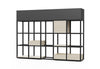 Maxi Office Biophilia Planter in black on a white background, featuring E0-grade MFC construction and a powder-coated steel frame; modern office planter with architectural lines designed for durable storage, workspace organisation and biophilic enhancement in contemporary commercial interiors.