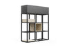 Maxi Office Biophilia Planter in black on a white background, featuring E0-grade MFC construction and a powder-coated steel frame; modern office planter with architectural lines designed for durable storage, workspace organisation and biophilic enhancement in contemporary commercial interiors.