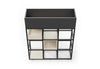 Maxi Office Biophilia Planter in black on a white background, featuring E0-grade MFC construction and a powder-coated steel frame; modern office planter with architectural lines designed for durable storage, workspace organisation and biophilic enhancement in contemporary commercial interiors.