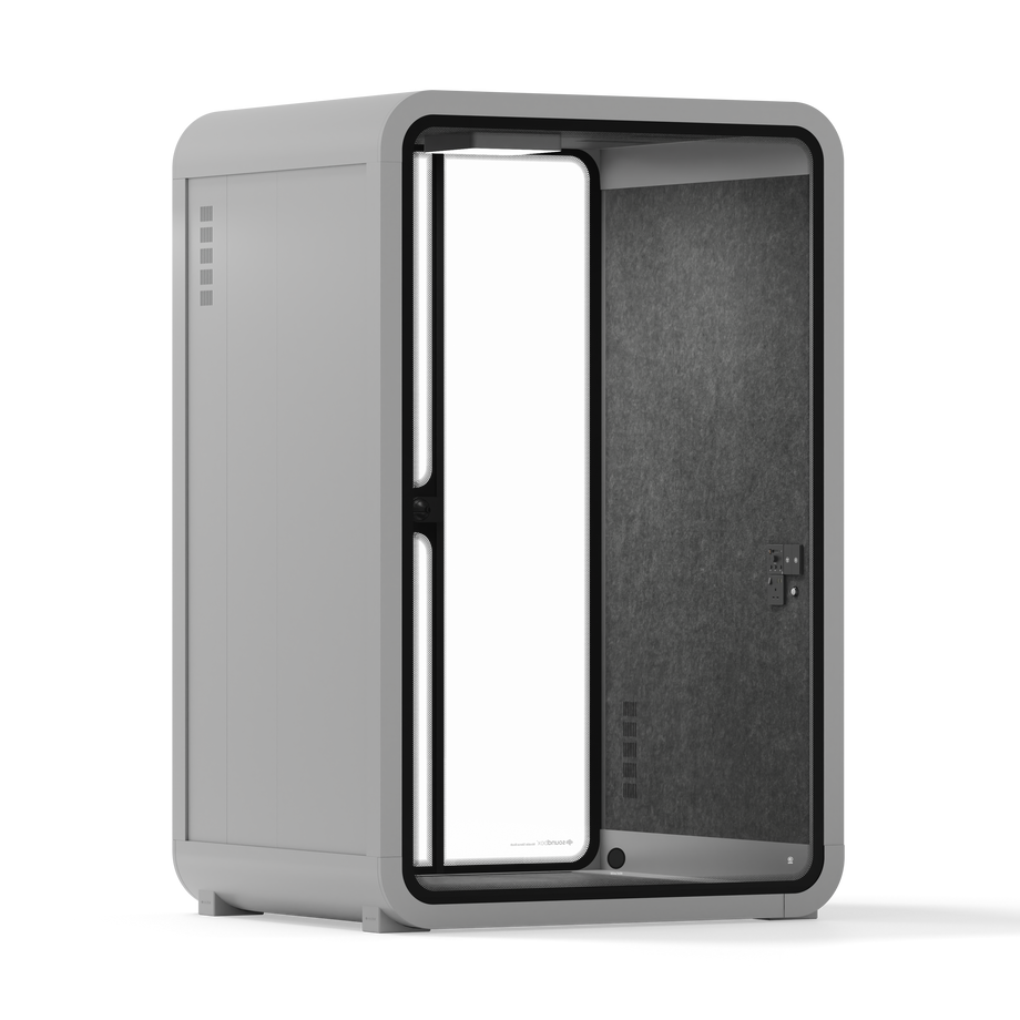 Office Phone Booth Quell - 2 PersonLight Grey / Dark Gray / No Furniture