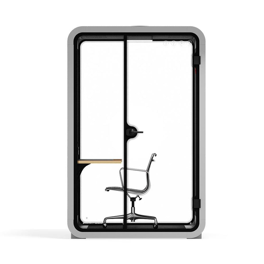 Office Phone Booth Quell - 2 PersonLight Grey / Dark Gray / Work Station + Designer Office Chair