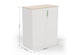 Moda Office Storage Cabinet on a white background with dimensions Width 900mm × Depth 450mm × Height 1102mm. The cabinet features a durable powder-coated surface, ABS handles, damping buffer hinges, a front lock, and a laminate top, offering practical and stylish storage for modern offices and collaborative workspaces.