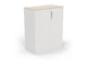Moda Office Storage Cabinet shown on a white background. This modern storage cabinet features a durable electrostatic powder-coated surface, ABS handles, damping buffer hinges, a front lock, and a laminate top, providing stylish, secure, and functional storage for office and collaborative environments.
