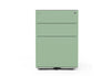 Moda Mobile Filing Cabinet on a white background, featuring a durable powder-coated steel body, high-quality Hettich slide rails, ABS pen tray, secure front lock and smooth POM casters; modern mobile office storage designed for efficient, space-saving organisation.