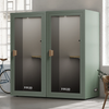 dusty teal office phone booth folio stand up no stool soundbox store