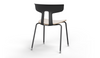 Okse Nord Stackable Chair on white background in black featuring a moulded PP-GF25 back, poplar plywood seat and powder-coated steel frame for durable, modern, space-efficient seating.