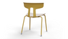 Okse Nord Stackable Chair on white background in ginger featuring a moulded PP-GF25 back, poplar plywood seat and powder-coated steel frame for durable, modern, space-efficient seating.