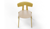 Okse Nord Stackable Chair on white background in ginger featuring a moulded PP-GF25 back, poplar plywood seat and powder-coated steel frame for durable, modern, space-efficient seating.