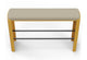 The Palma Long Counter Bench shown on a white background. This contemporary counter-height bench features a strong welded steel frame wrapped in high-resilience moulded foam and upholstered in durable linen fabric. Designed for ergonomic comfort and lasting style, it suits bar-height tables and collaborative or hospitality spaces with a refined modern aesthetic.
