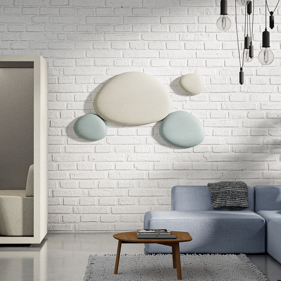 Folio Pebble - Acoustic Ceiling Panels SetBeige /  Teal