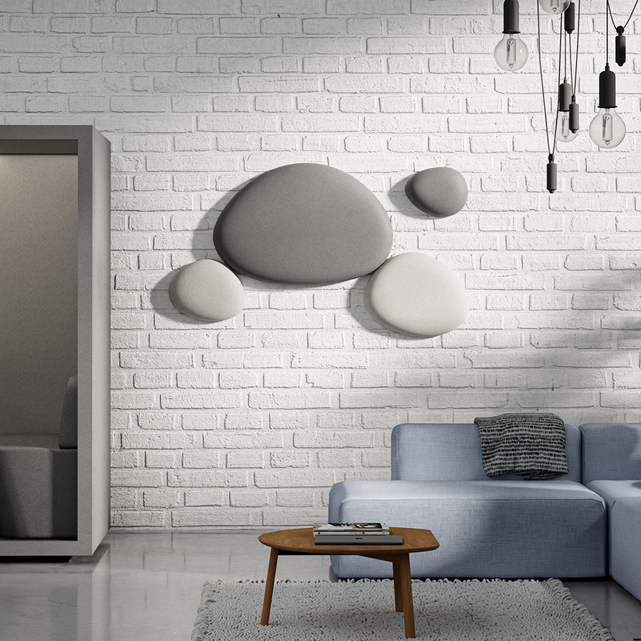 Folio Pebble - Acoustic Ceiling Panels SetDark Grey / Pebble Grey